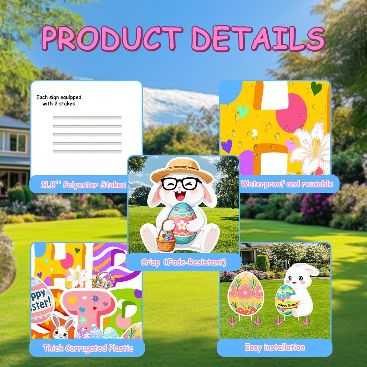 FurniCore yard sign stakes – quick, secure setup for outdoor displays.