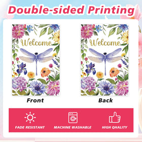 FurniGift Durable linen fabric flag resists outdoor wear.