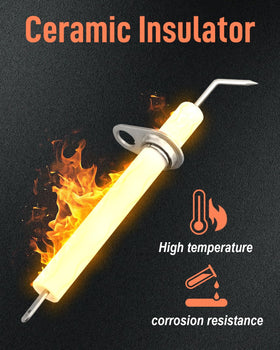 Ceramic electrode close-up for durable ignition performance by FurnyQuaint.