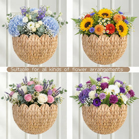 Furrywise natural wall basket complements kitchen towels with rustic charm.