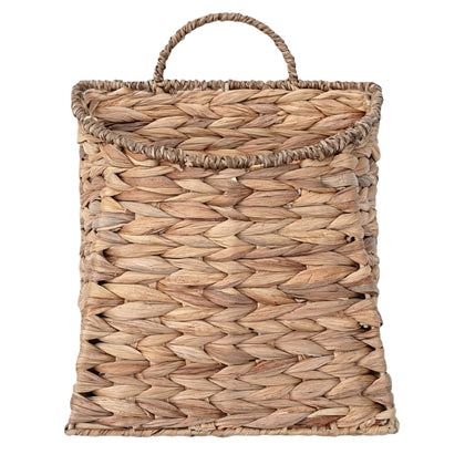 Furrywise Water Hyacinth hanging basket closeup weave shows natural texture for rustic decor.
