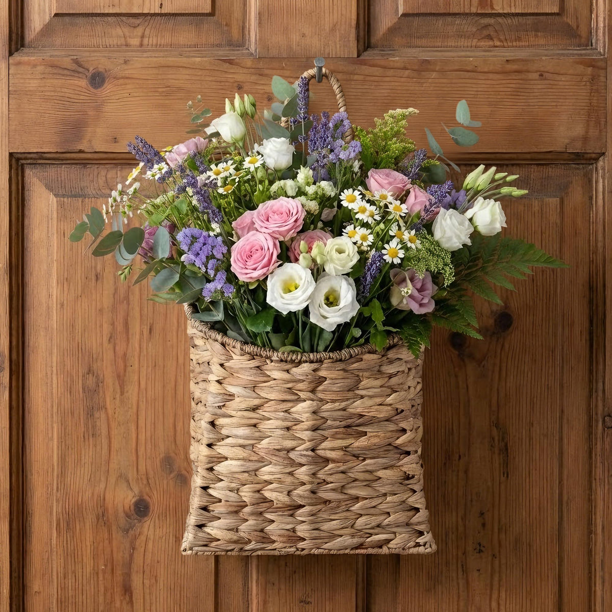 Furrywise Water Hyacinth hanging basket rustic decor suitable for entryways and living spaces.