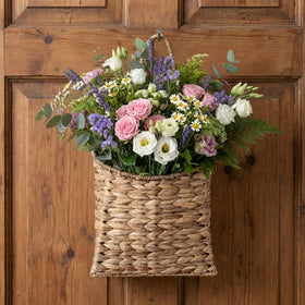 Furrywise Water Hyacinth hanging basket rustic decor suitable for entryways and living spaces.