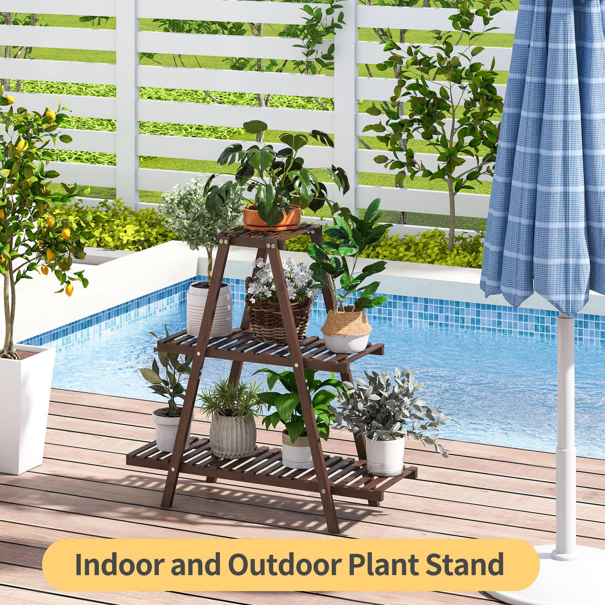 Furshus lightweight bamboo stand is easy to move between rooms
