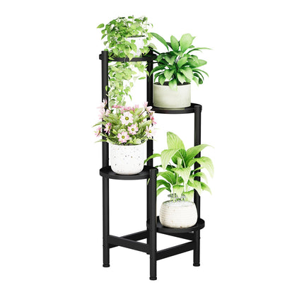 Furshus four-tier corner display stand optimizes indoor space.