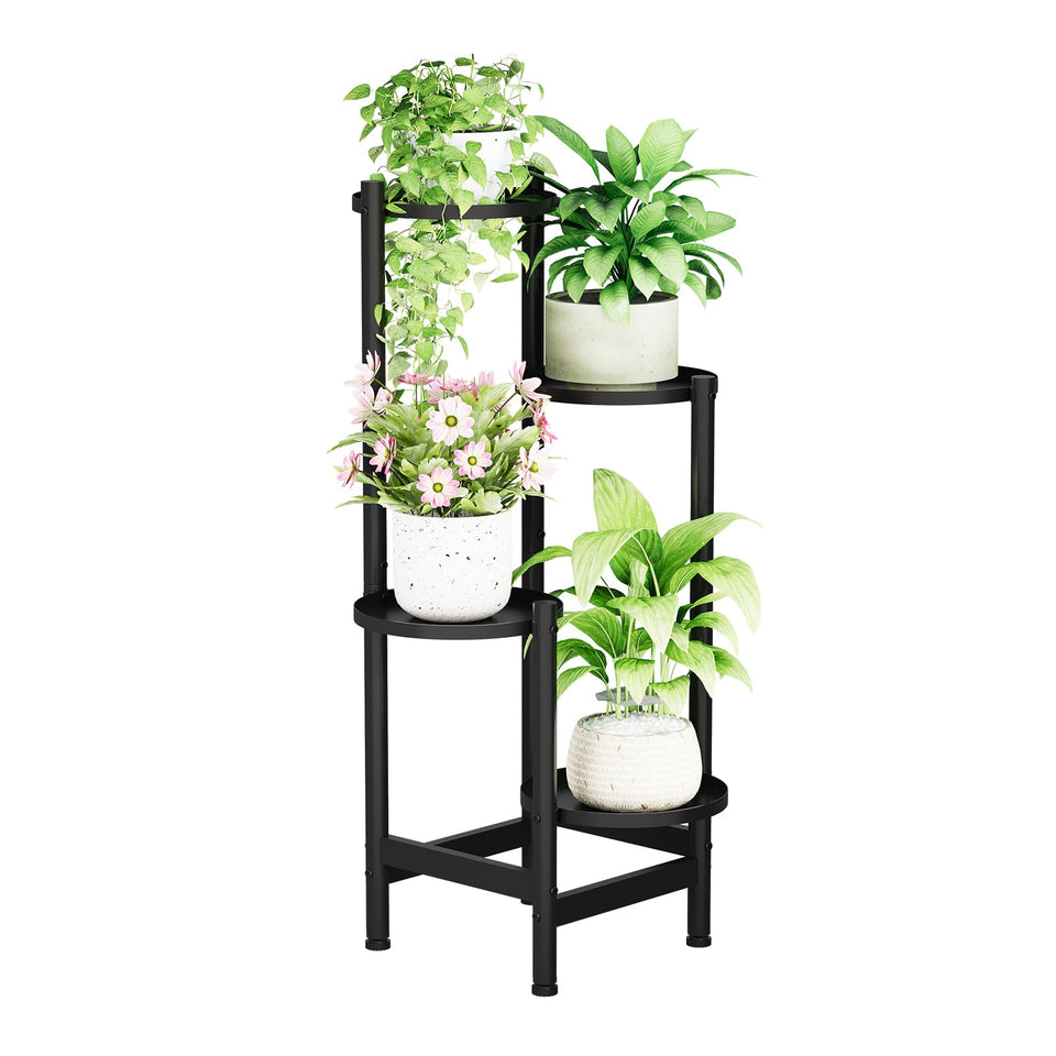 Furshus four-tier corner display stand optimizes indoor space.