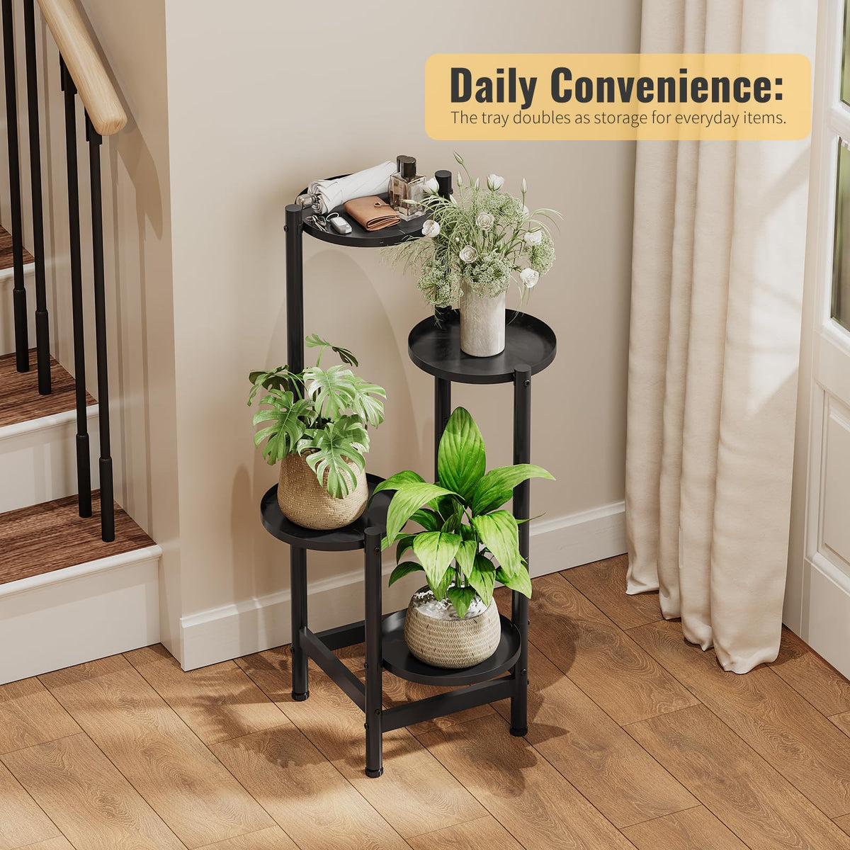 Furshus multi-stand setup creates layered plant depth.