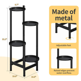 Furshus indoor-outdoor metal plant shelf keeps plants accessible.