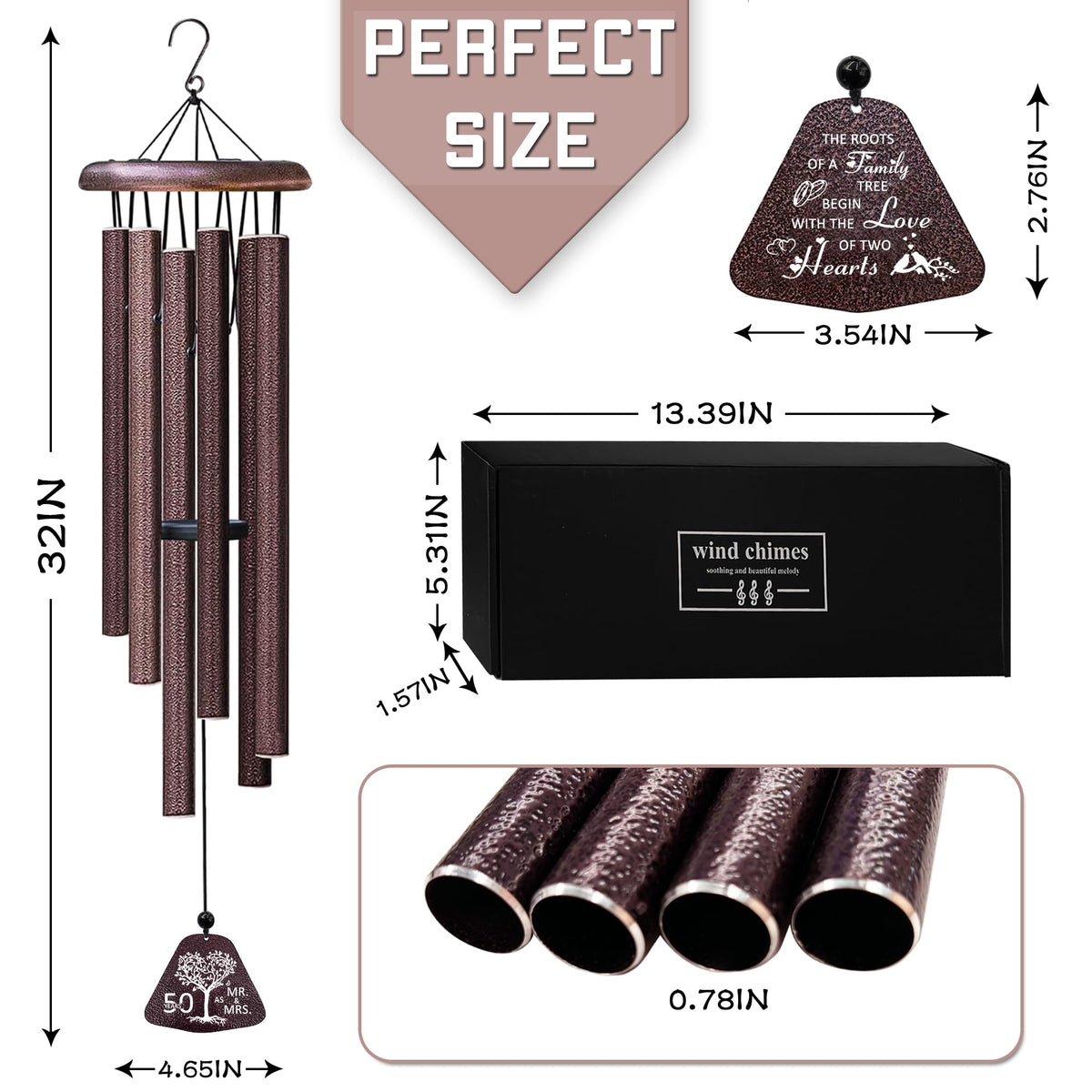 Fusui outdoor-decor wind chime hangs on patio or garden