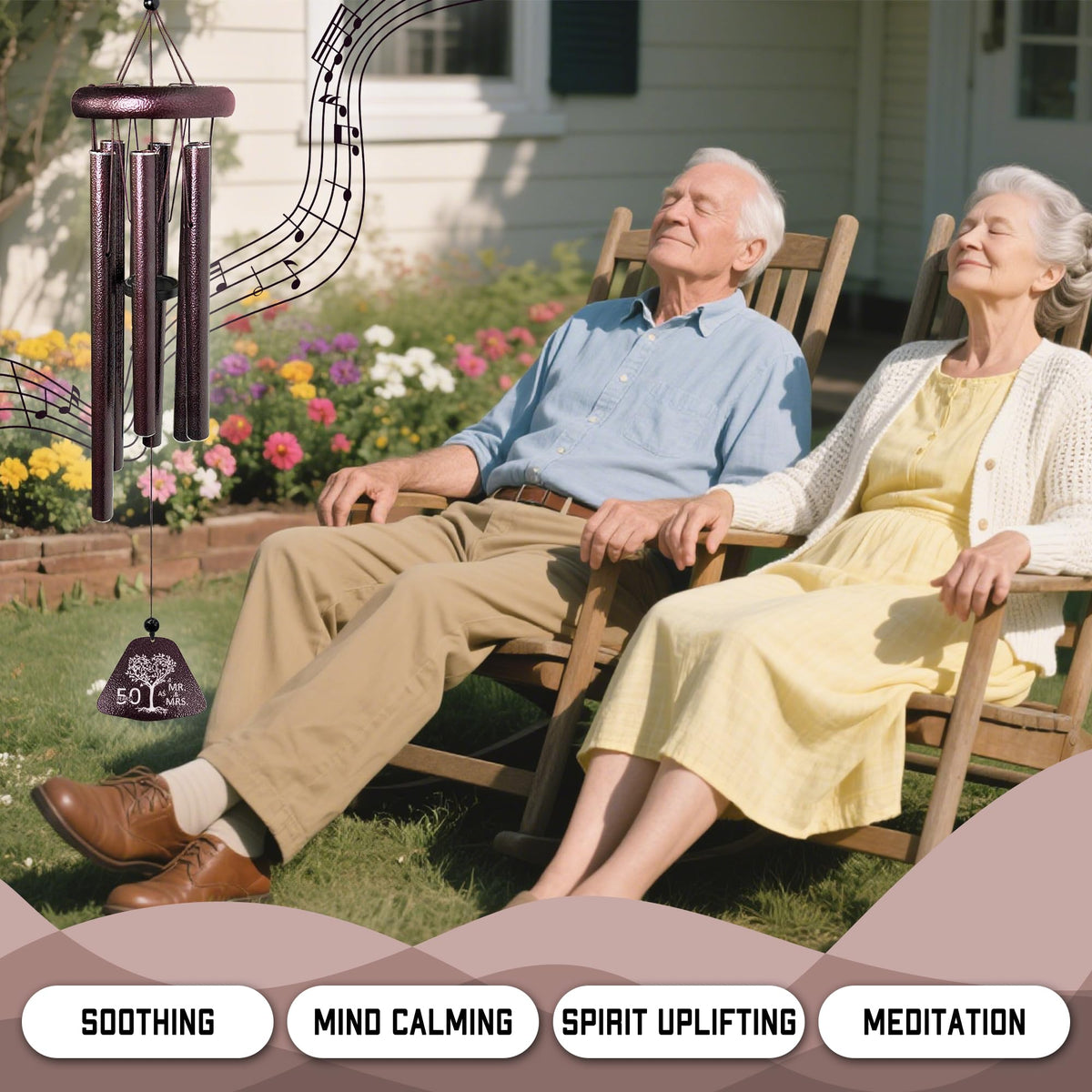 Fusui six-tube chime creates relaxing tones in outdoor spaces