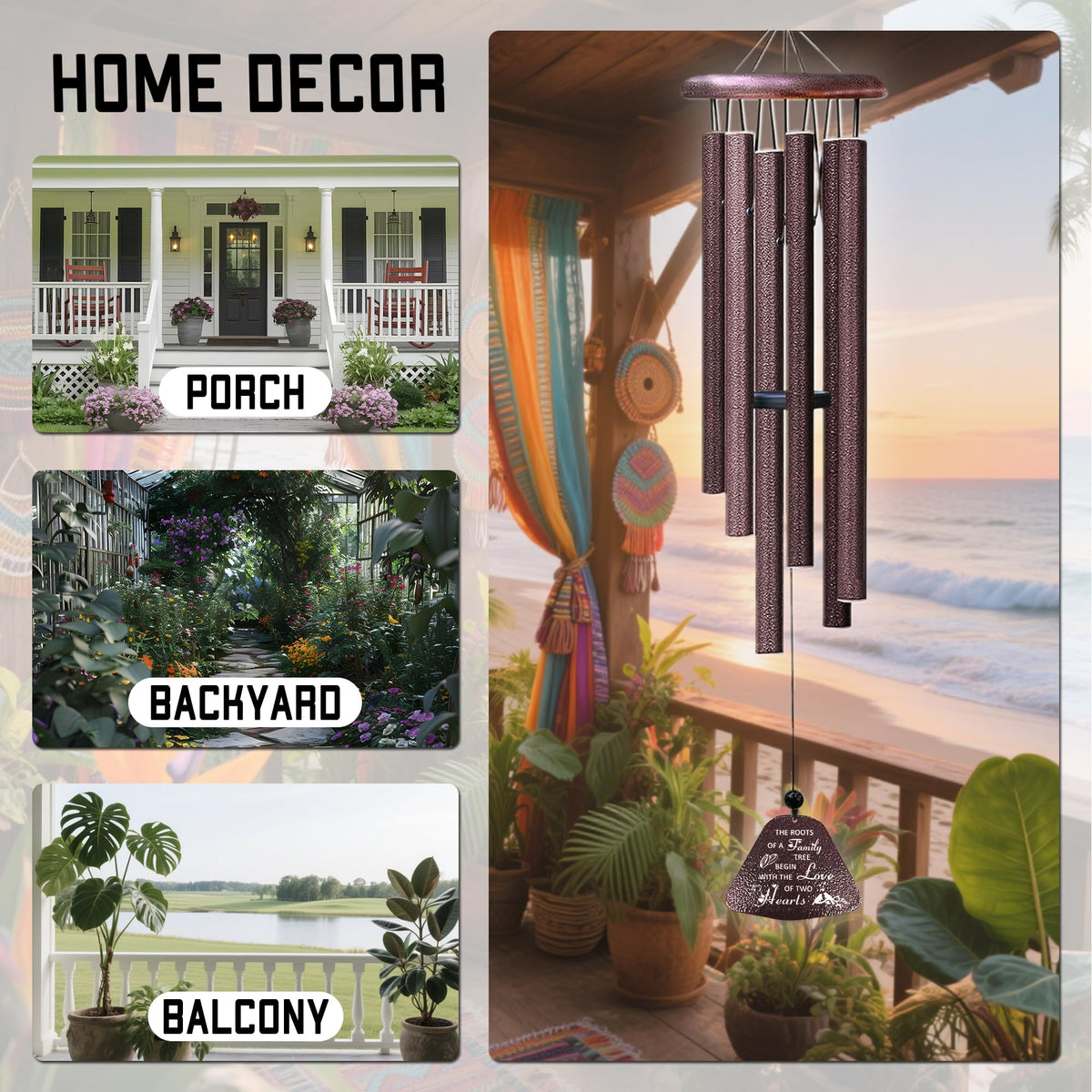Fusui 32-inch wind chime delivers soothing sounds with breeze