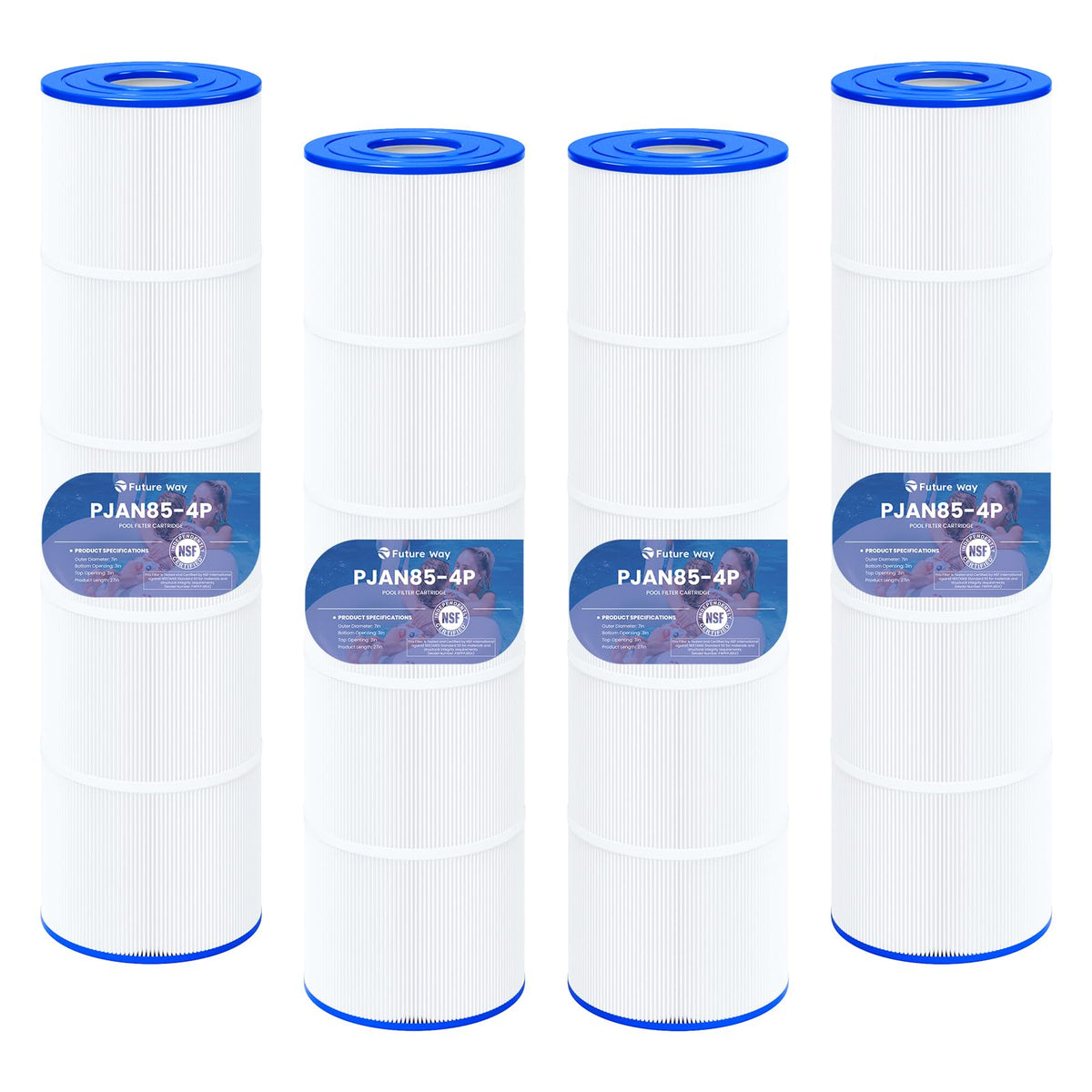 Future Way CV340 filter pack 4x85sqft for easier pool maintenance
