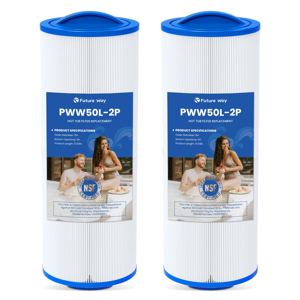 Future Way PWW50L outer diameter fits standard spa filters for reliable compatibility.