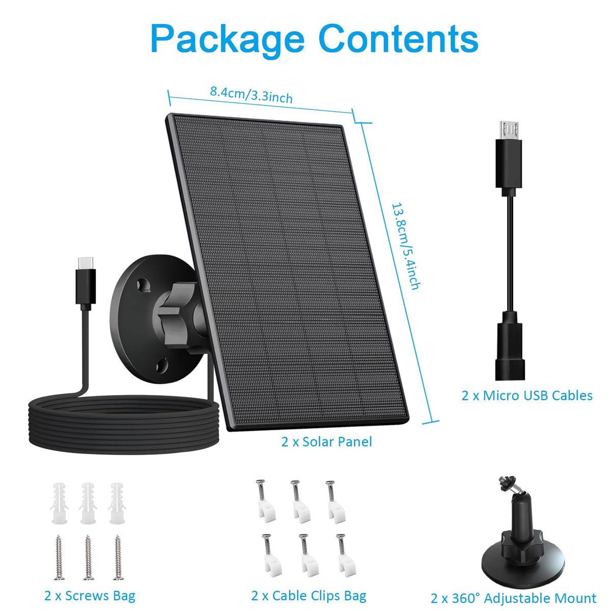 FUTUREZEN 2W solar panel with 360-bracket enables flexible sun-angle adjustment.