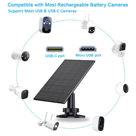 FUTUREZEN 2W solar panel IP65 weatherproof design protects camera power outdoors.