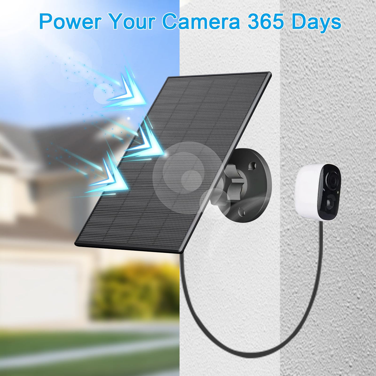FUTUREZEN 2W solar panel supports Micro USB and Type-C cameras for broad compatibility.