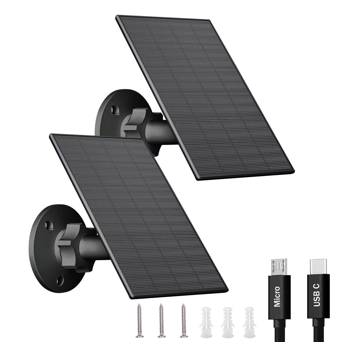 FUTUREZEN 2W solar panel on outdoor-cam mounts maintains steady daylight charging.