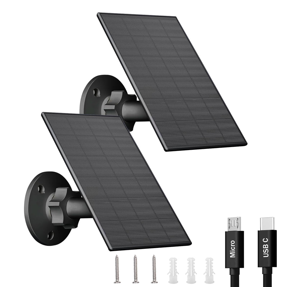FUTUREZEN 2W solar panel on outdoor-cam mounts maintains steady daylight charging.