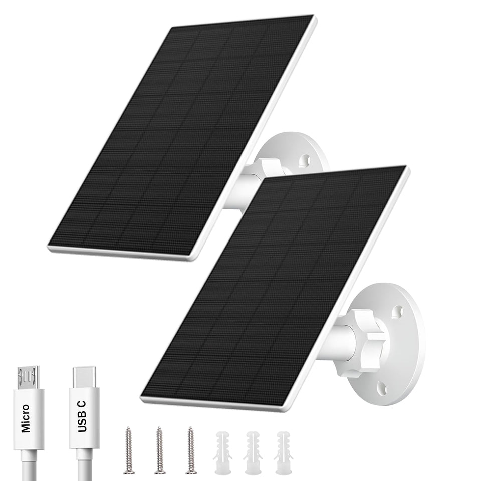 FUTUREZEN 2W solar panel for security cameras powers cameras with sunlight for ongoing operation.