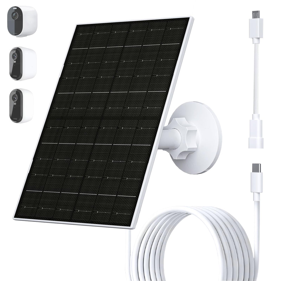 FUTUREZEN 6W solar panel mounted on an Arlo camera for reliable outdoor power