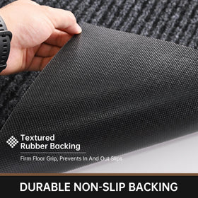 Futurwit front door mat features a low-profile design that fits under doors.
