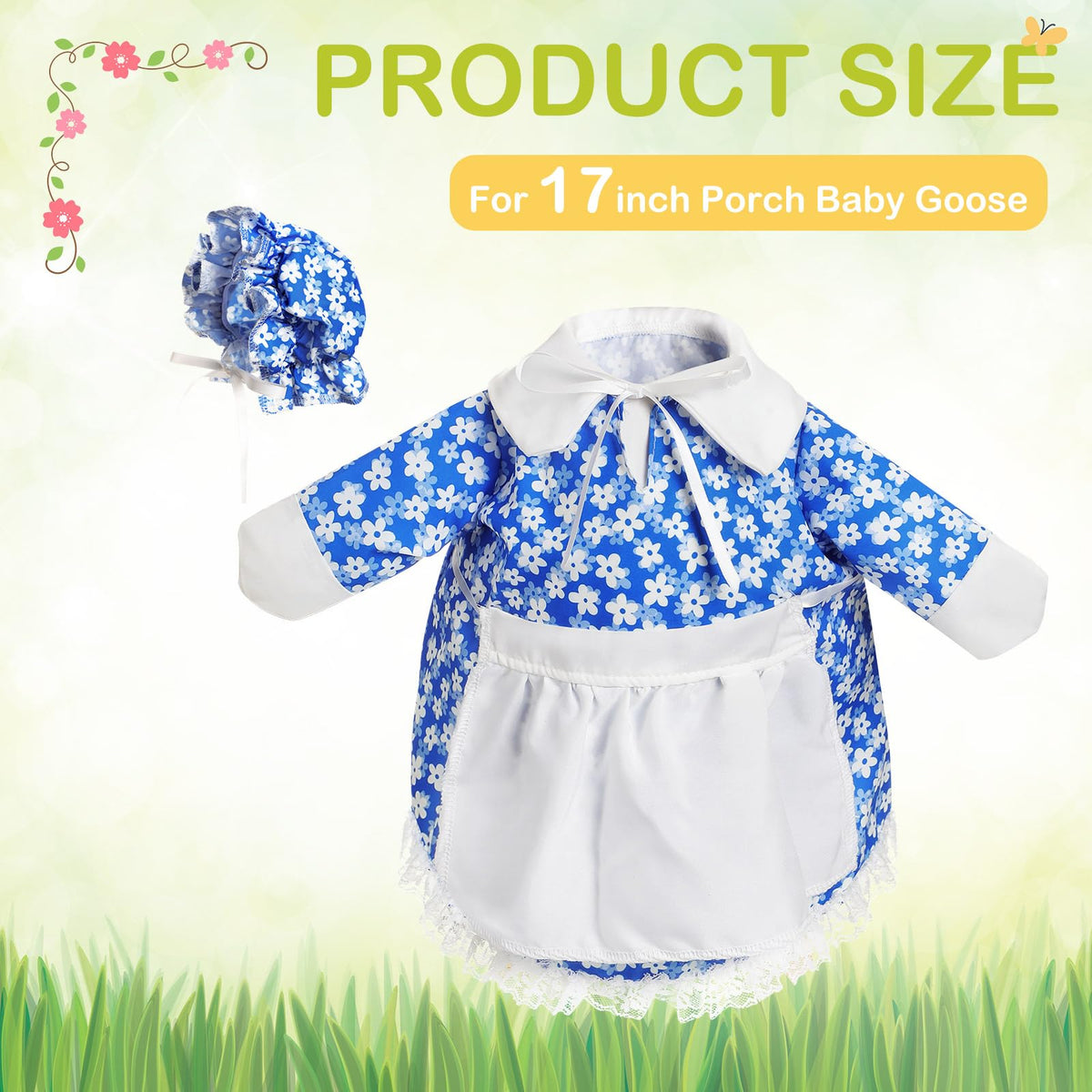 FuWeave daisy lawn goose costume in blue and white brightening garden statues
