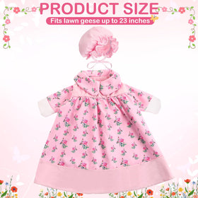 FuWeave goose hat with pink floral detail for outdoor display