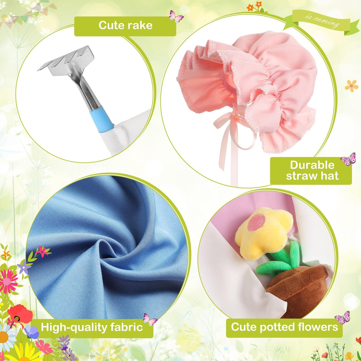 FuWeave blue hat complements the blue gardener outfit for a finished look.