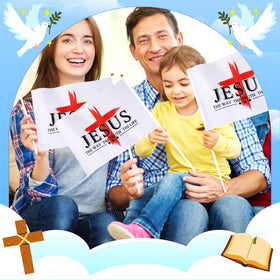 FuWeave Jesus flag wall decor display for home, church, yard, or classroom