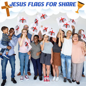 FuWeave Jesus flags 50-pack for group celebrations and shared moments