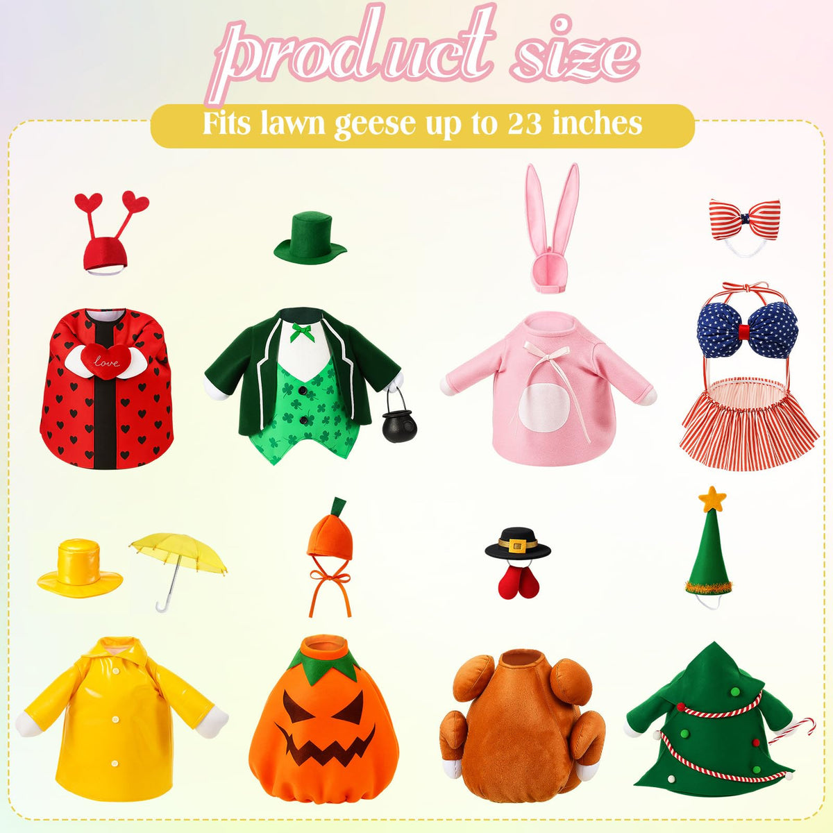 FuWeave St Patrick day outfit adds seasonal flair to outdoor décor for geese.