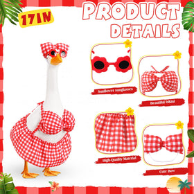 FuWeave 17-inch goose wearing bikini-style outfit for a bright lawn accent