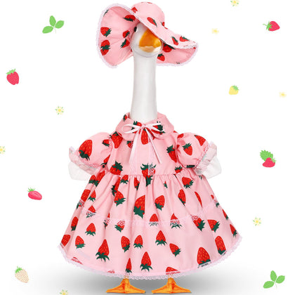 FuWeave sunflower goose outfit on a 23-inch statue for porch decor