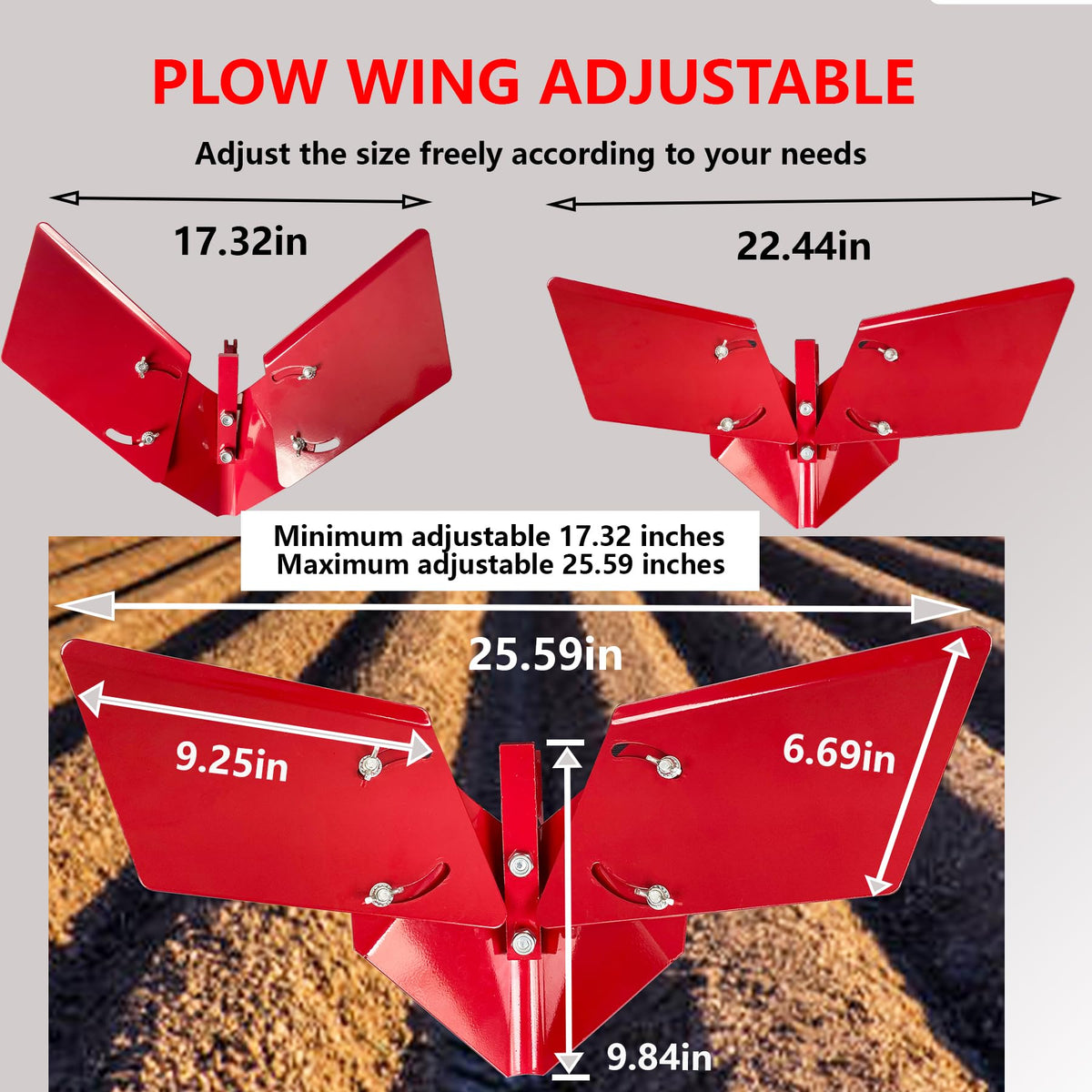FUYEAR furrower plow wings extended for precise furrowing and deeper soil engagement