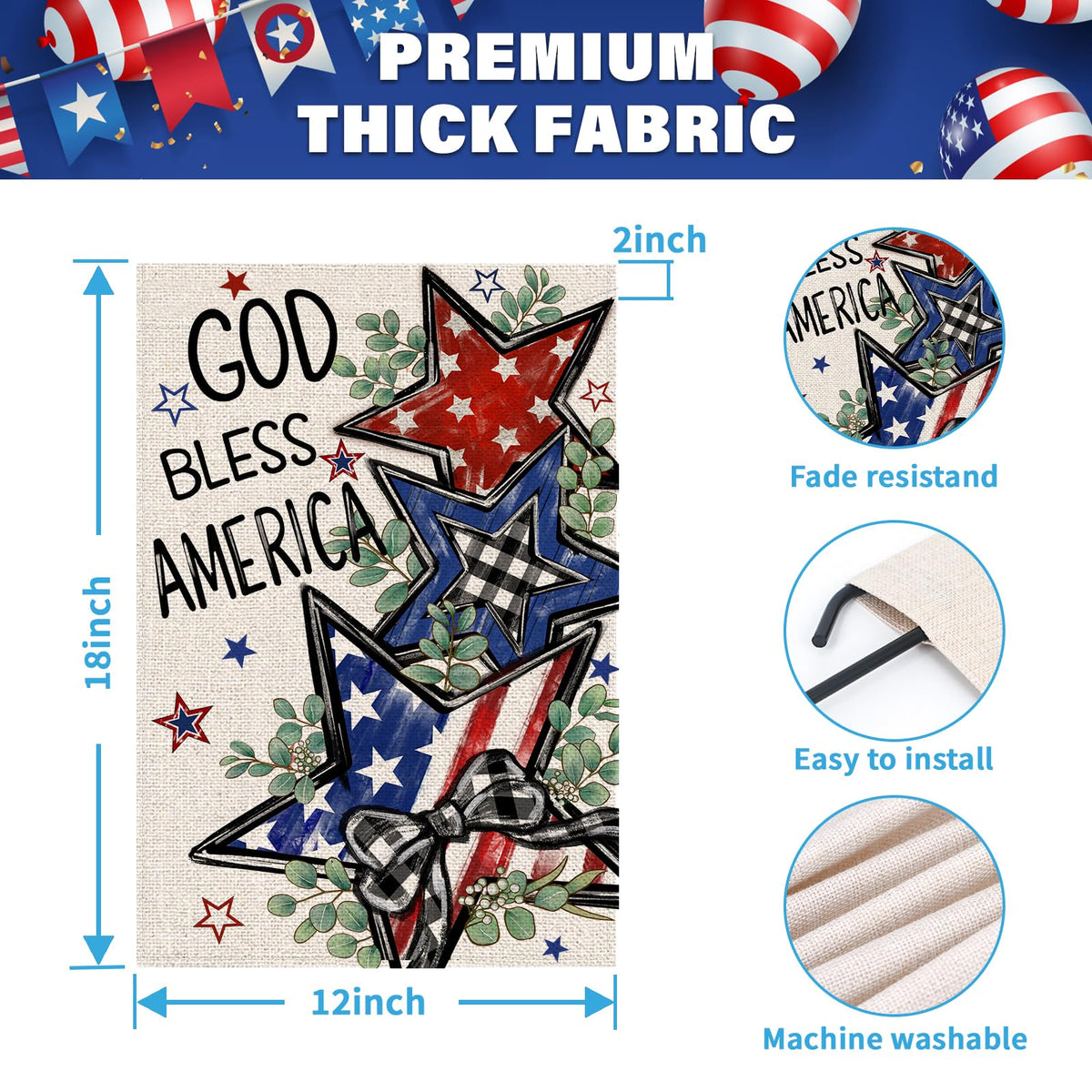 FUYUCHEN burlap durable garden flag in outdoor setting
