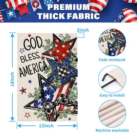 FUYUCHEN burlap durable garden flag in outdoor setting
