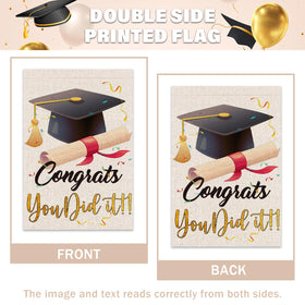 FUYUCHEN Diploma cap detail on Congrats Grad flag