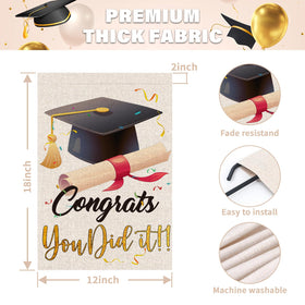 FUYUCHEN Congrats Grad flag shown with garden flag stand