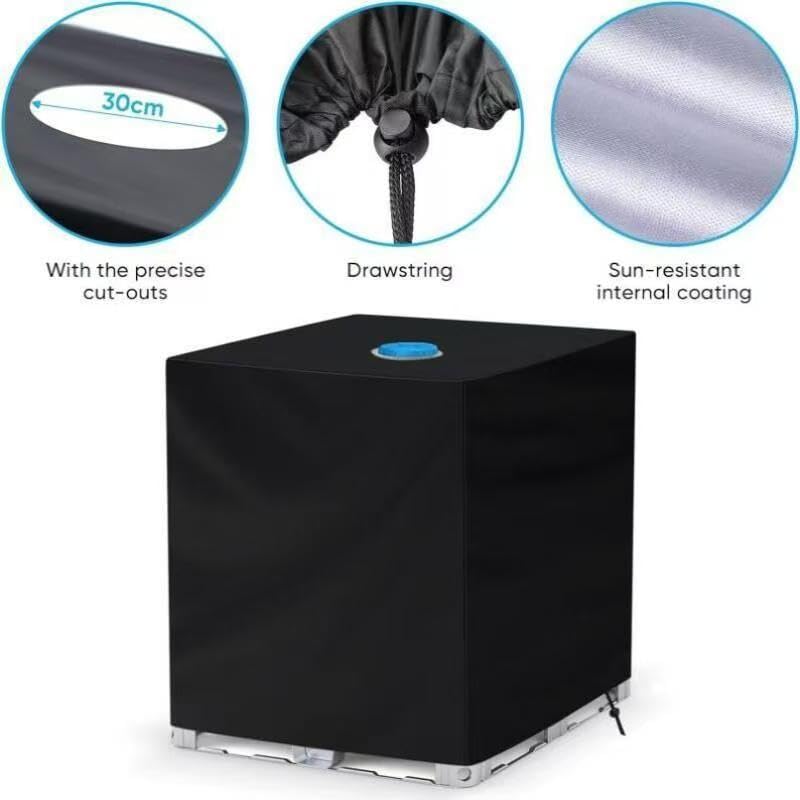 Fuzfaer tote cover notch cutout for easy tank viewing.