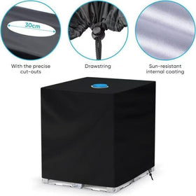 Fuzfaer tote cover notch cutout for easy tank viewing.
