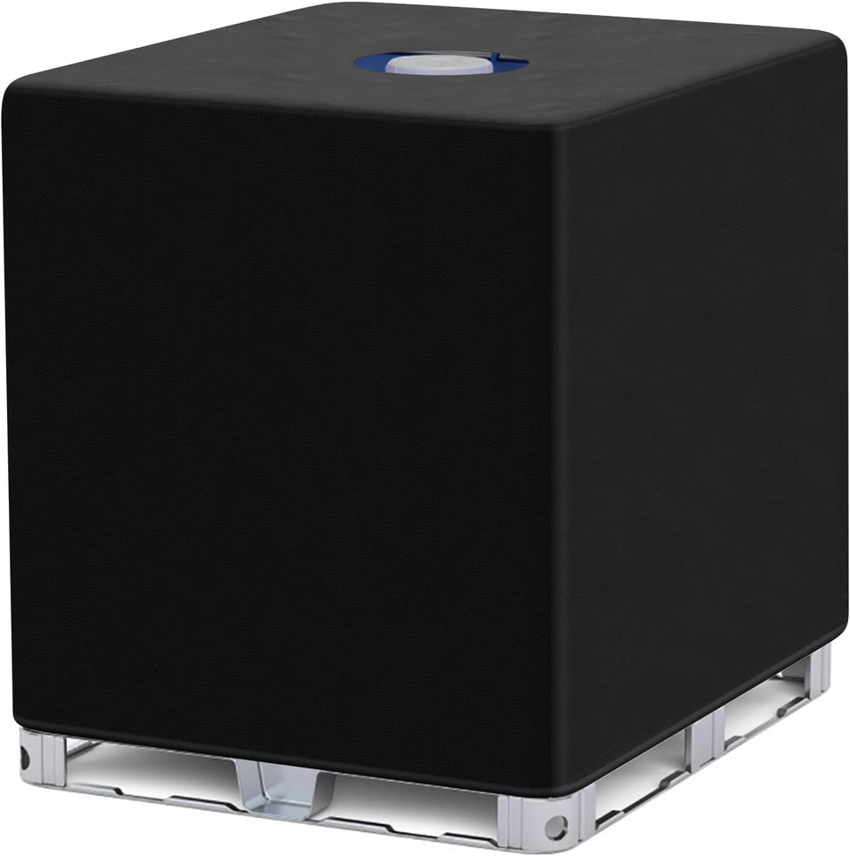 Fuzfaer IBC tote cover weatherproof protection for outdoor tanks.