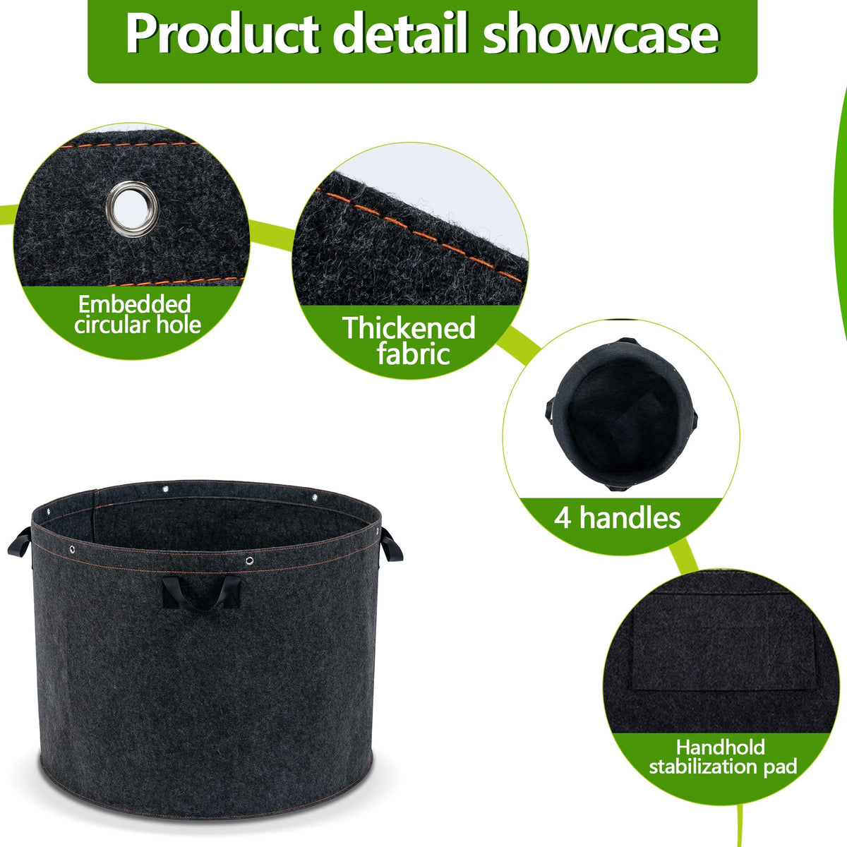 FVOTNW 29-inch diameter, 21-inch height bag enables spacious cultivation of tomatoes and vegetables outdoors.