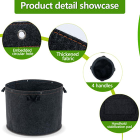 FVOTNW 29-inch diameter, 21-inch height bag enables spacious cultivation of tomatoes and vegetables outdoors.