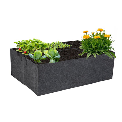 FVOTNW 6-grid fabric grow bag showing compact six-compartment design for organized planting