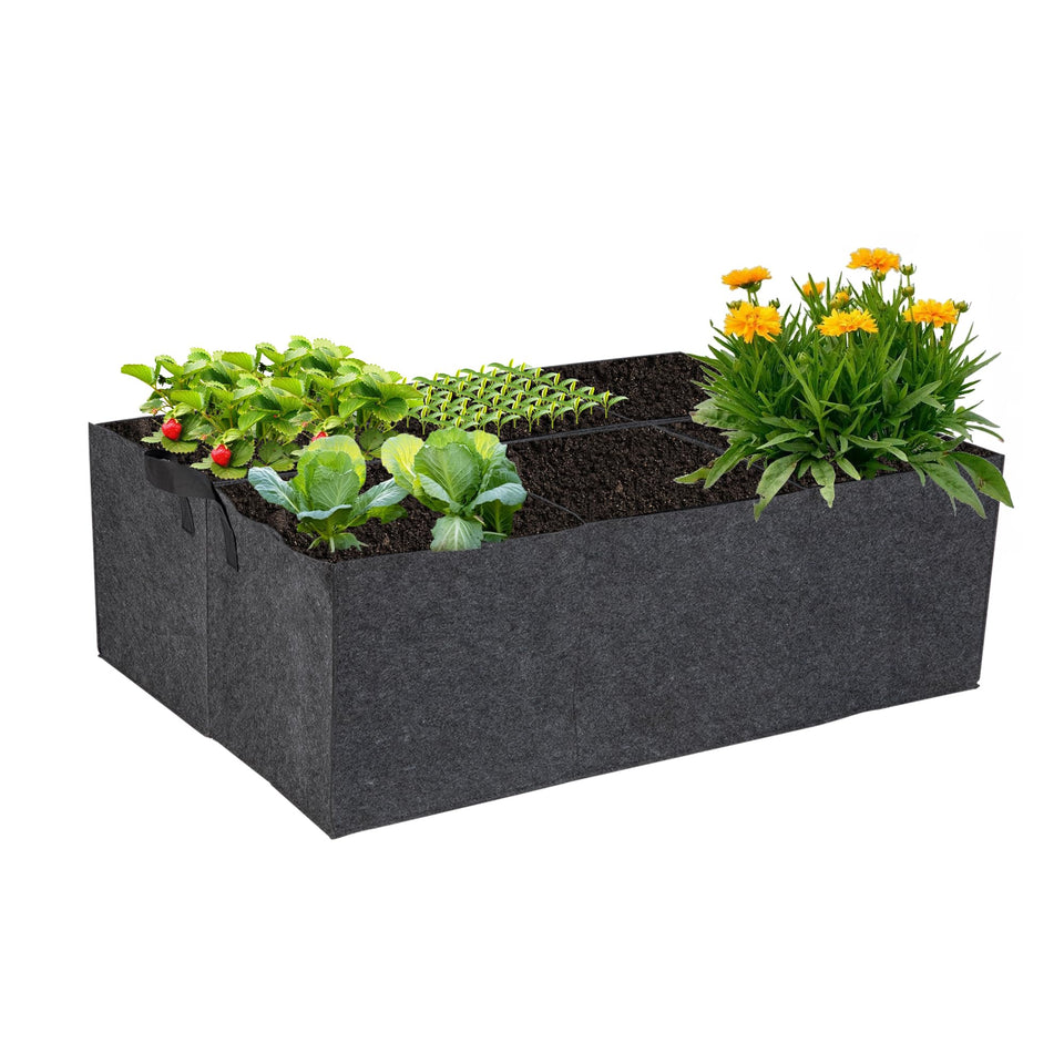 FVOTNW 6-grid fabric grow bag showing compact six-compartment design for organized planting