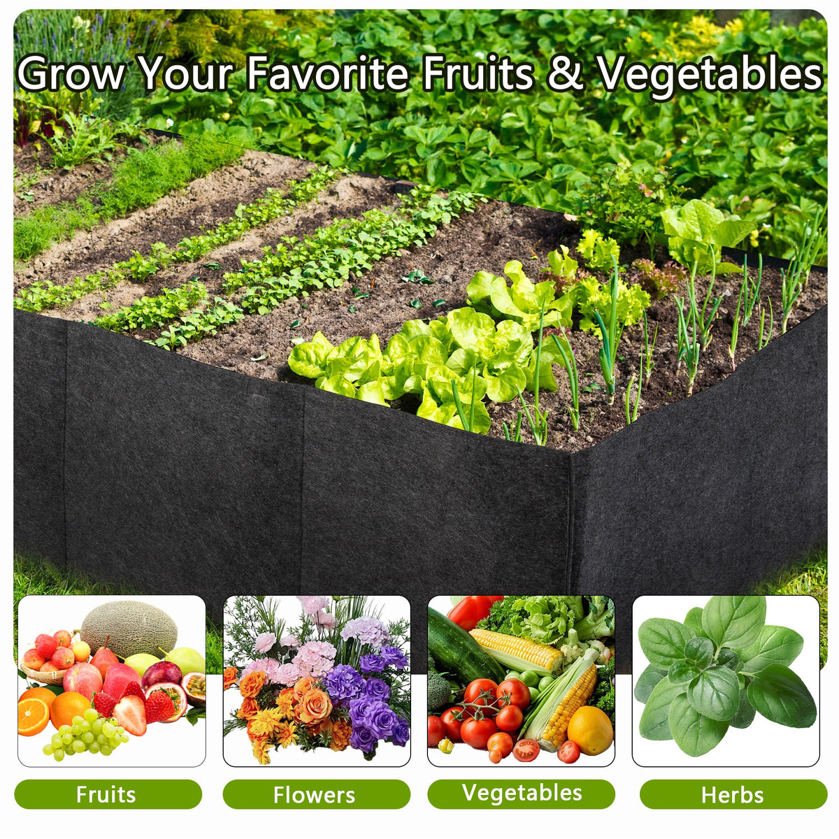 FVOTNW 7-gallon grow bags offer portable setup for patios and balconies.