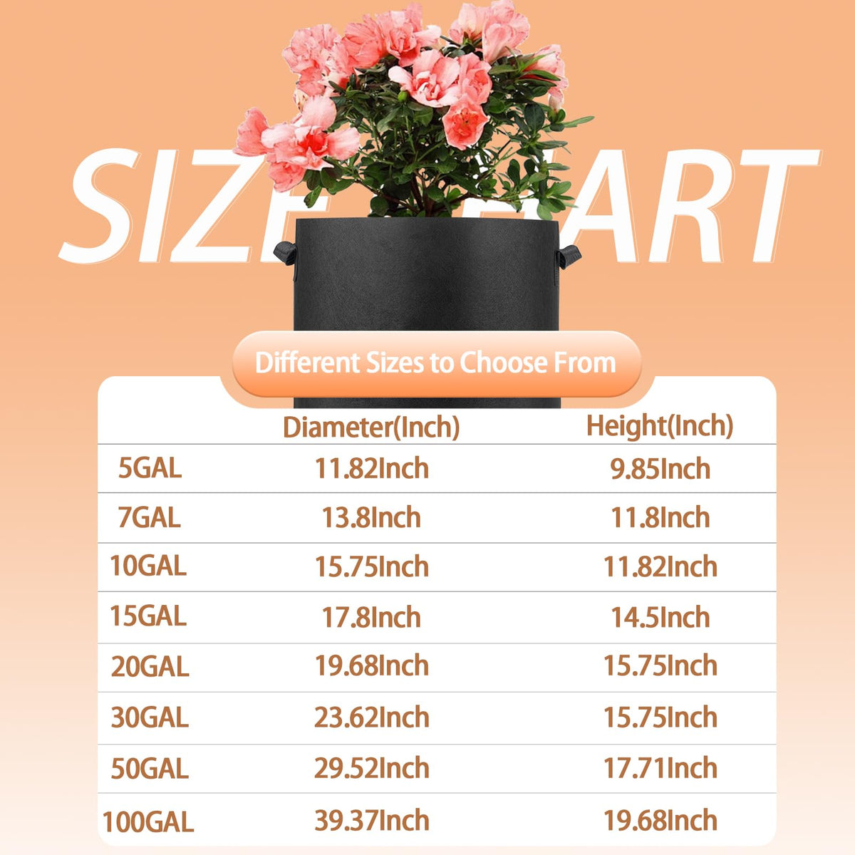 FVOTNW grow bag with sturdy bottom stitching for durable outdoor use.