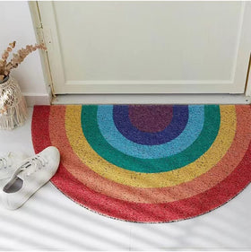 Close-up of FWEHIO rainbow design showing bright colors for a cheerful entry.
