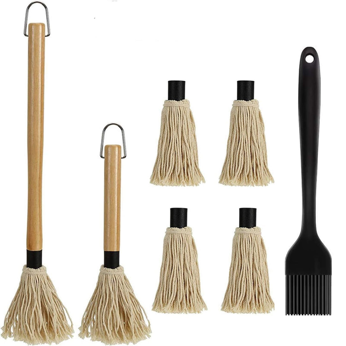 FXFSTEEL 15.5 inch basting brush with wooden handle for easy sauce application