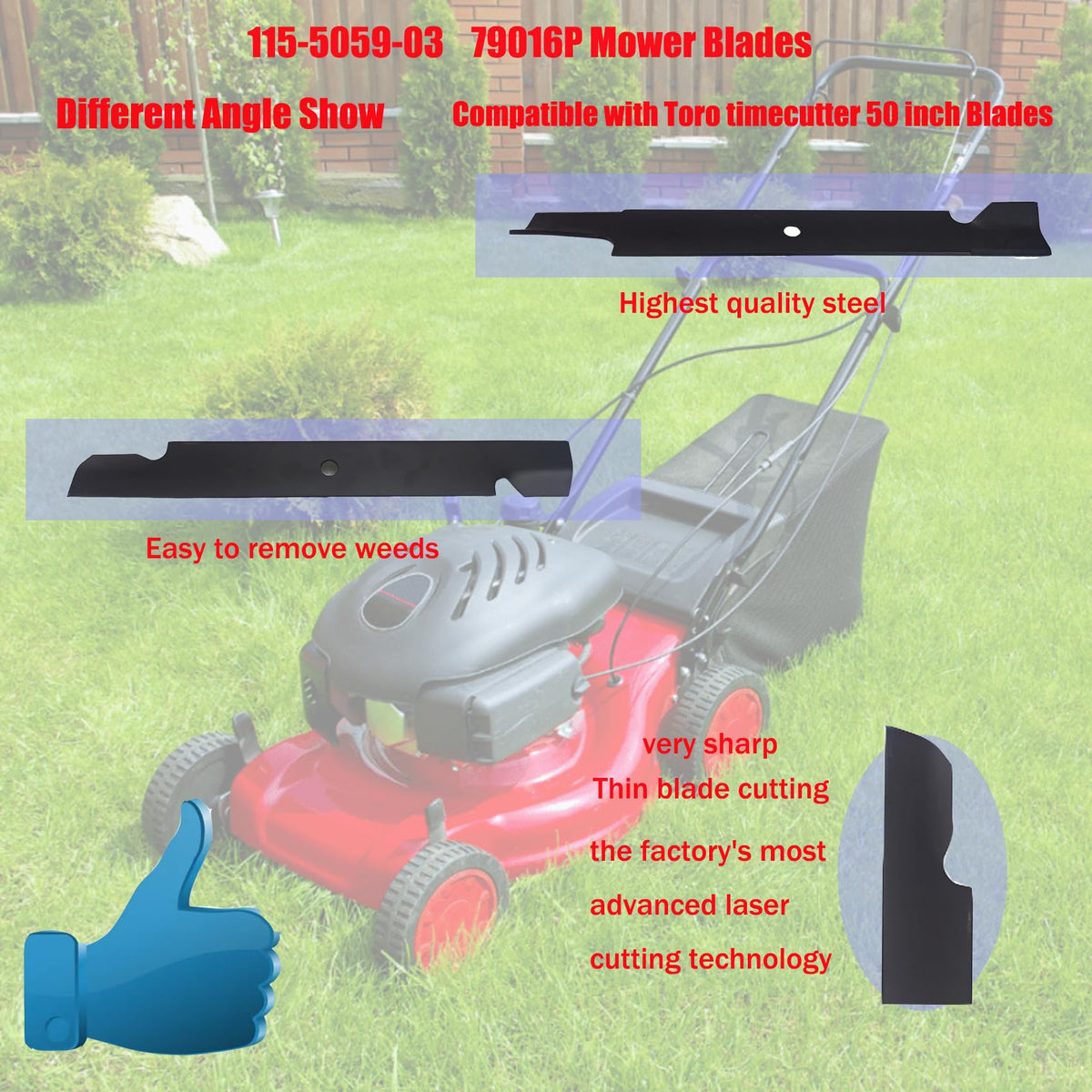 Heavy duty edge of Fxsmgdy 115-5059-03 blade ready for tough patches